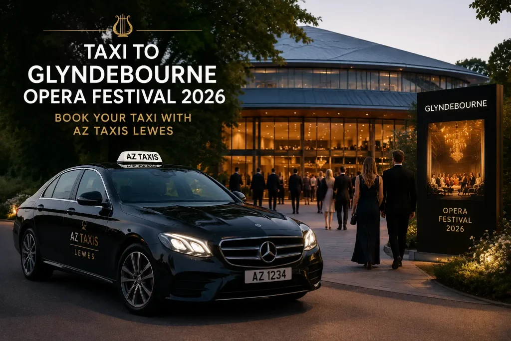 Modern taxi to Glyndebourne Opera Festival 2026.